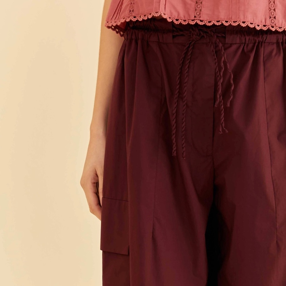 FARM Rio Burgundy Cargo Pants - Picture 2 of 6